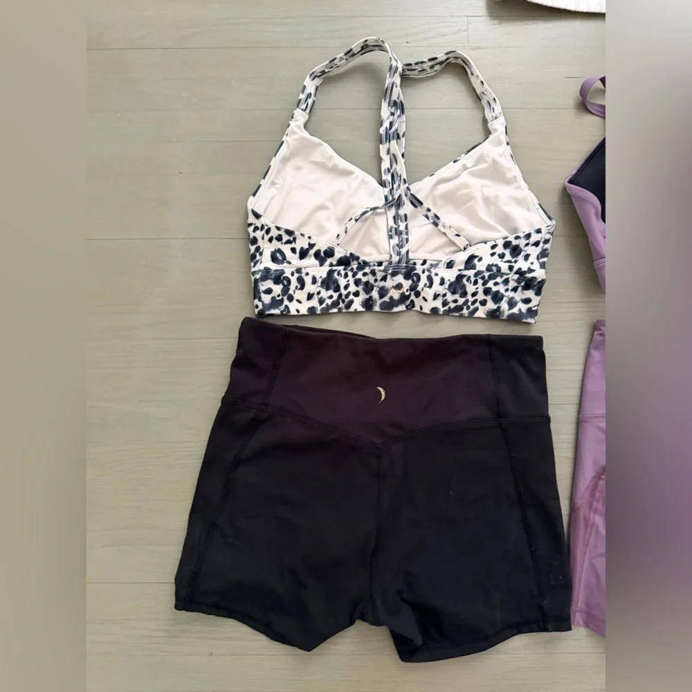 Three Sets of Stylish Activewear Biker Shorts and Sports Bras with Hoodie - Picture 6 of 16